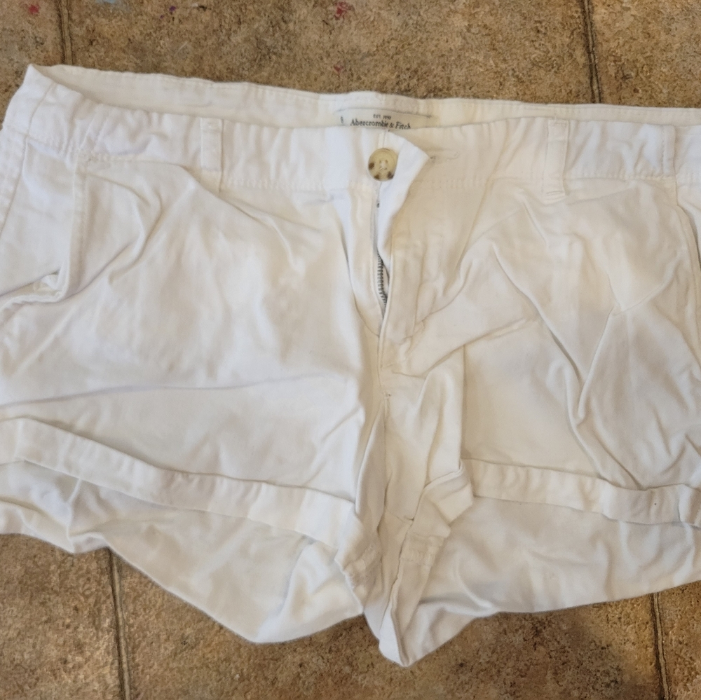 Size 8 Abercrombie White Denim Shorts